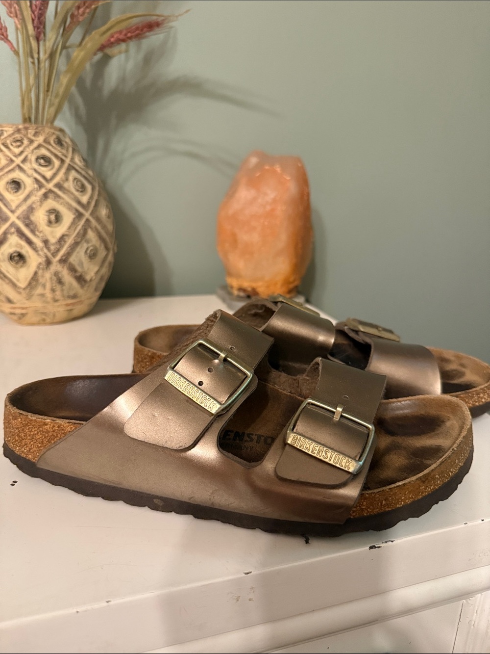 Birkenstock Metallic Bronze Sandals